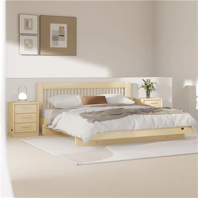 Cama King de madera maciza